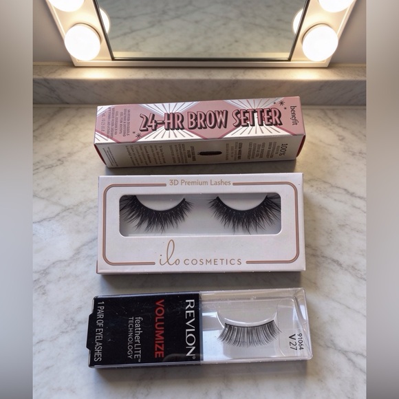 Benefit, Ilo, & Revlon Eye Bundle: Brow Gel & 2 Pairs Lashes NIB - Picture 1 of 4